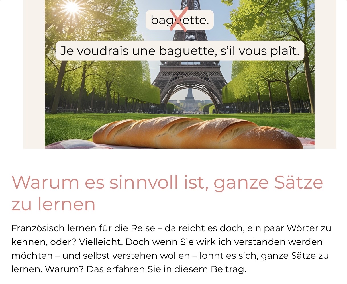 Nicht nur Wörter sondern ganze Sätze lernen