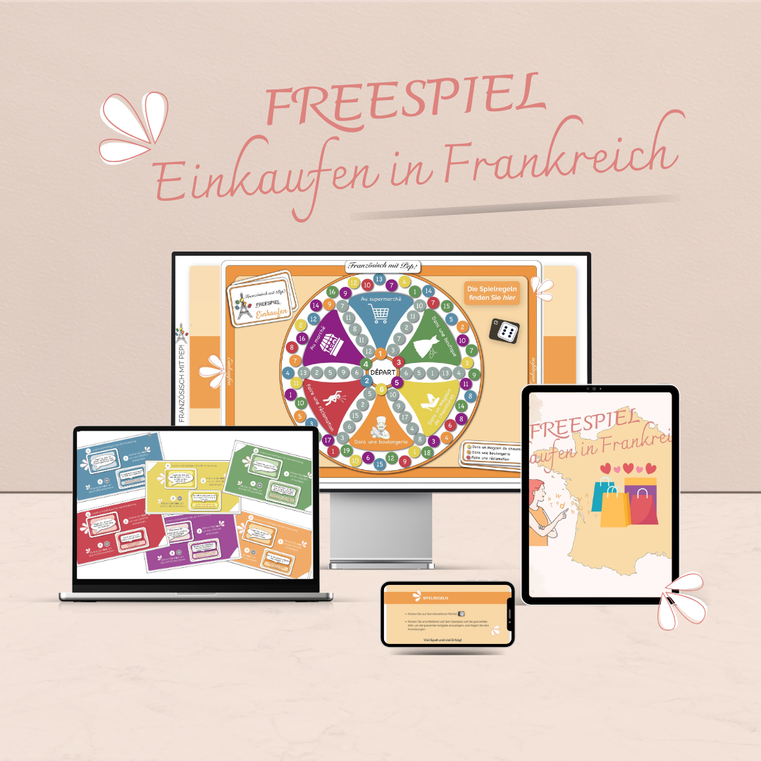 Bild vom Freespiel-Spielplan mit Beispielsinhalte von Französisch mit Pep