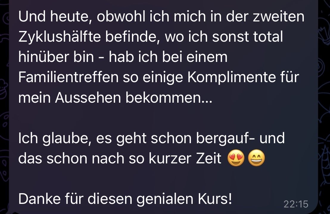 Screenshot eines begeisterten Testimonials