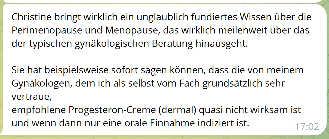 Screenshot eines begeisterten Testimonials