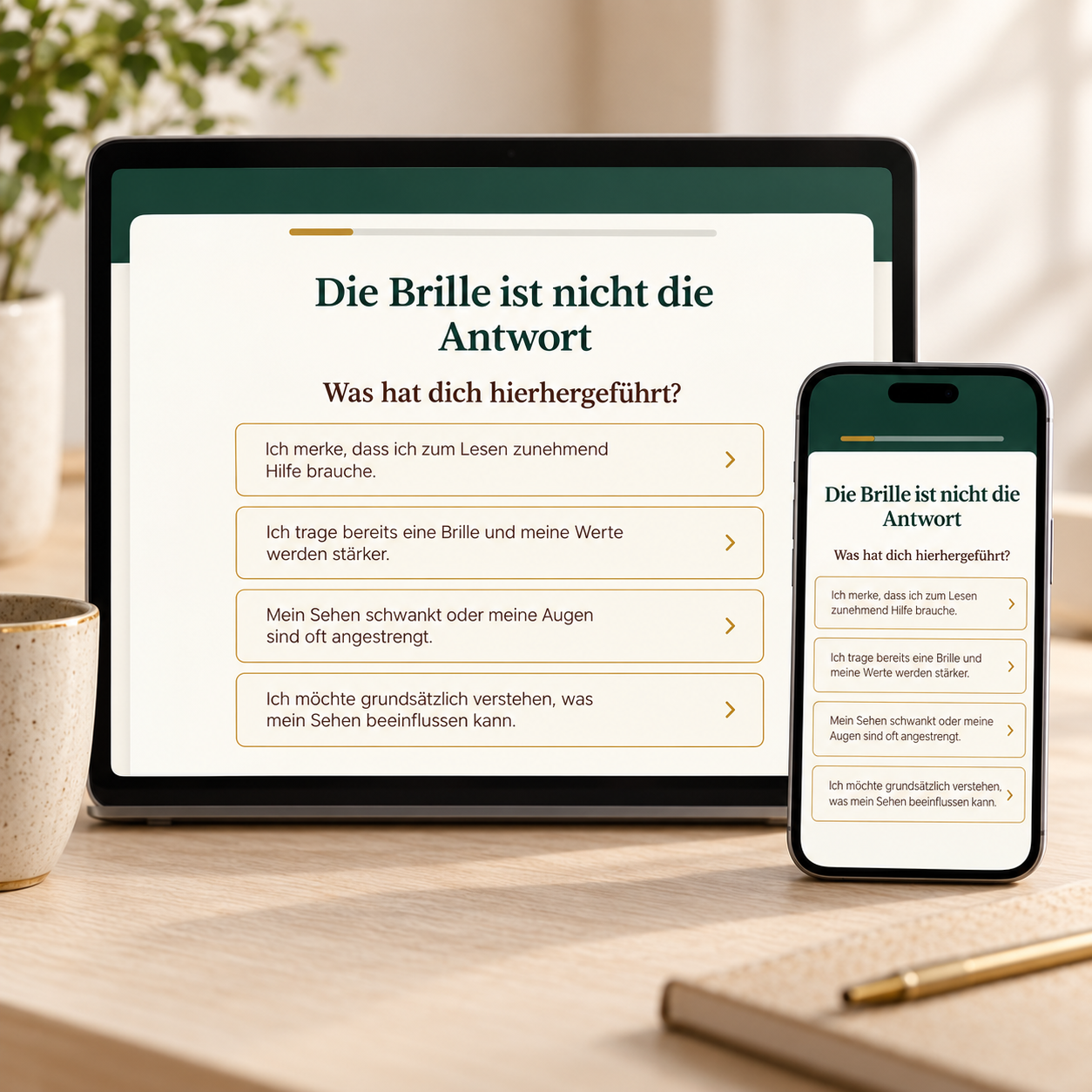 KlarBlick Seh-Check auf Tablet und Smartphone