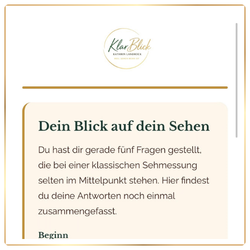 Zusammenfassung der Antworten im KlarBlick Seh-Check