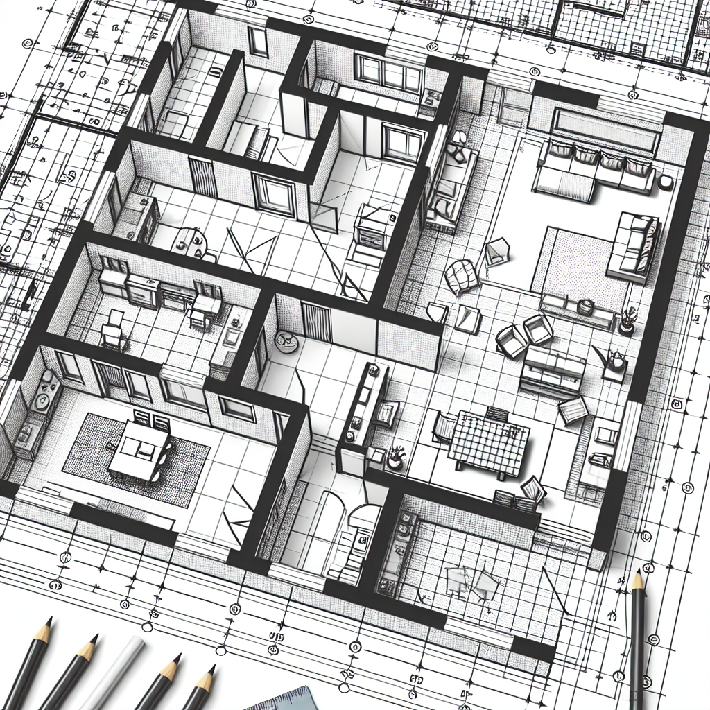 Wohnraum Grundriss von oben