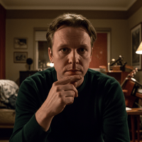 Paul, der beste Freund und Anker. Ein nachdenklicher Mann in ruhiger Umgebung.